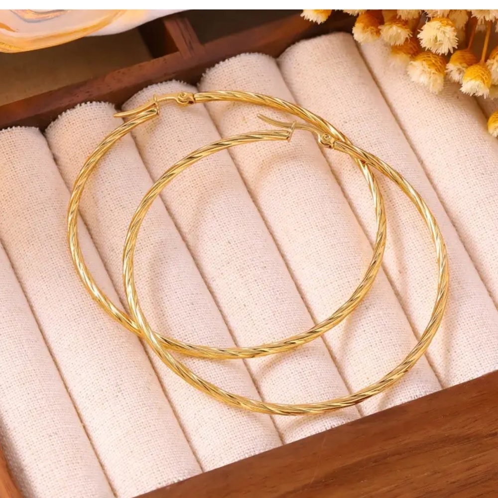 🔥🔥🆕High Quality 316 Stainless Steel Gold Hoop Earrings